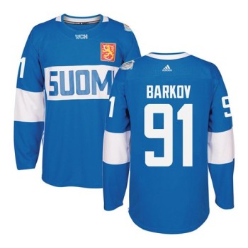 Team Finland #91 Aleksander Barkov Blue 2016 World Cup Stitched NHL Jersey