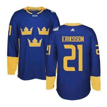 Team Sweden #21 Loui Eriksson Blue 2016 World Cup Stitched NHL Jersey