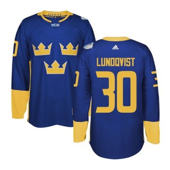 Team Sweden #30 Henrik Lundqvist Blue 2016 World Cup Stitched NHL Jersey