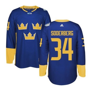 Team Sweden #34 Carl Soderberg Blue 2016 World Cup Stitched NHL Jersey
