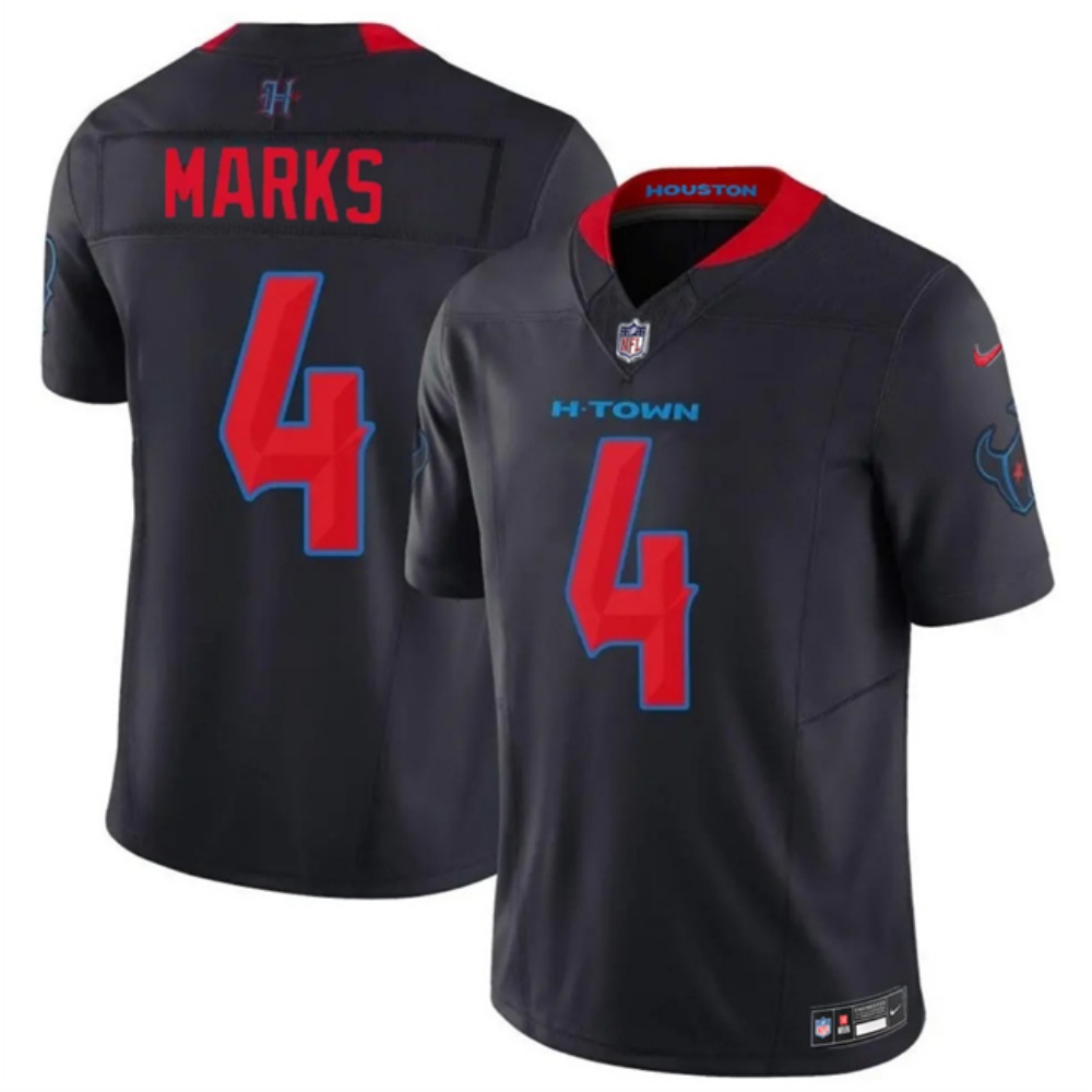 Men's Houston Texans #4 Woody Marks Navy F.U.S.E. Vapor Limited Stitched Football Jersey