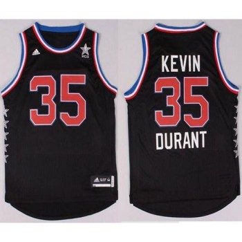 Thunder #35 Kevin Durant Black 2015 All Star Stitched NBA Jersey