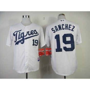 Tigers #19 Anibal Sanchez White  Tigers #19 Anibal Sanchez White