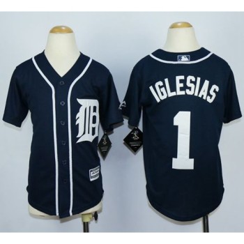 Tigers #1 Jose iglesias Navy Blue Cool Base Stitched Youth MLB Jersey Tigers #1 Jose iglesias Navy Blue Cool Base Stitched Youth MLB Jersey