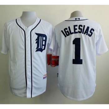 Tigers #1 Jose iglesias White Cool Base Stitched MLB Jersey Tigers #1 Jose iglesias White Cool Base Stitched MLB Jersey