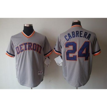 Tigers #24 Miguel Cabrera Grey 1970's Turn Back The Clock Stitched MLB Jersey Tigers #24 Miguel Cabrera Grey 1970's Turn Back The Clock Stitched MLB Jersey