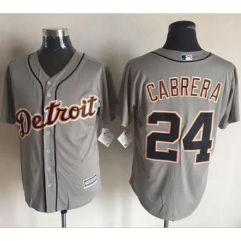 Tigers #24 Miguel Cabrera Grey New Cool Base Stitched MLB Jersey Tigers #24 Miguel Cabrera Grey New Cool Base Stitched MLB Jersey