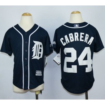 Tigers #24 Miguel Cabrera Navy Blue Cool Base Stitched Youth MLB Jersey Tigers #24 Miguel Cabrera Navy Blue Cool Base Stitched Youth MLB Jersey
