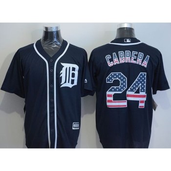 Tigers #24 Miguel Cabrera Navy Blue USA Flag Fashion Stitched MLB Jersey Tigers #24 Miguel Cabrera Navy Blue USA Flag Fashion Stitched MLB Jersey