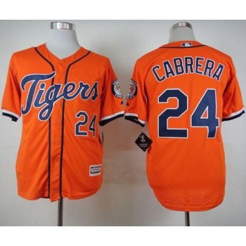 Tigers #24 Miguel Cabrera Orange Cool Base Stitched MLB Jersey Tigers #24 Miguel Cabrera Orange Cool Base Stitched MLB Jersey