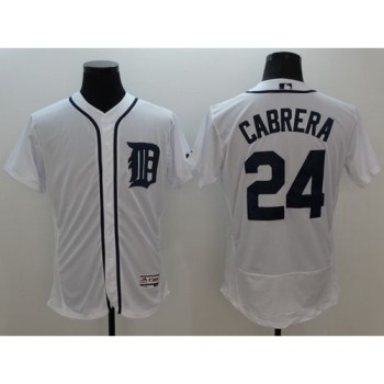 Tigers #24 Miguel Cabrera White Flexbase Authentic Collection Stitched MLB Jersey Tigers #24 Miguel Cabrera White Flexbase Authentic Collection Stitched MLB Jersey