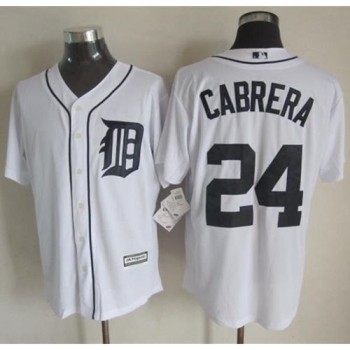 Tigers #24 Miguel Cabrera White New Cool Base Stitched MLB Jersey Tigers #24 Miguel Cabrera White New Cool Base Stitched MLB Jersey