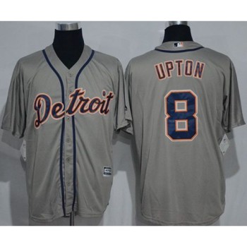 Tigers #8 Justin Upton Grey New Cool Base Stitched MLB Jersey Tigers #8 Justin Upton Grey New Cool Base Stitched MLB Jersey
