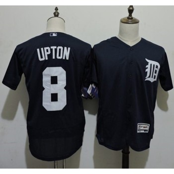 Tigers #8 Justin Upton Navy Blue Flexbase Authentic Collection Stitched MLB Jersey Tigers #8 Justin Upton Navy Blue Flexbase Authentic Collection Stitched MLB Jersey