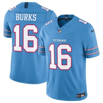 Men's Tennessee Titans #16 Treylon Burks Light Blue F.U.S.E. Vapor Limited Stitched Football Jersey
