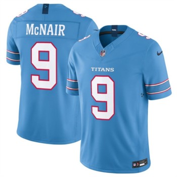 Men's Tennessee Titans #9 Steve McNair Light Blue F.U.S.E. Vapor Limited Stitched Football Jersey