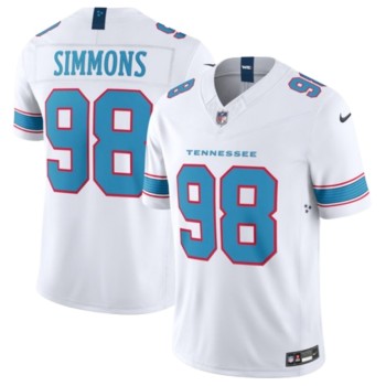 Men's Tennessee Titans #98 Jeffery Simmons White F.U.S.E. Vapor Limited Stitched Football Jersey