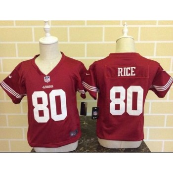 Toddler 49ers #80 Jerry Rice Red Team Color Stitched NFL Elite Jersey Toddler 49ers #80 Jerry Rice Red Team Color Stitched NFL Elite Jersey