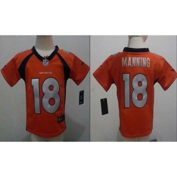 Toddler Broncos #18 Peyton Manning Orange Team Color Stitched NFL Elite Jersey Toddler Broncos #18 Peyton Manning Orange Team Color Stitched NFL Elite Jersey