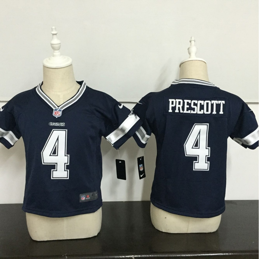 Toddler Dallas Cowboys #4 Dak Prescott Navy Blue Team Color Stitched NFL Jersey