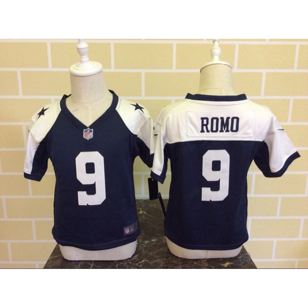 Toddler Dallas Cowboys #9 Tony Romo Blue Thanksgiving Stitched NFL Jersey