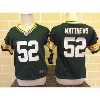 Toddler Green Bay Packers #52 Clay Matthews Green Stitched NFL Jersey Toddler Green Bay Packers #52 Clay Matthews Green Stitched NFL Jersey