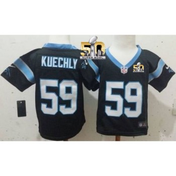 Toddler Panthers #59 Luke Kuechly Black Team Color Super Bowl 50 Stitched NFL Elite Jersey Toddler Panthers #59 Luke Kuechly Black Team Color Super Bowl 50 Stitched NFL Elite Jersey