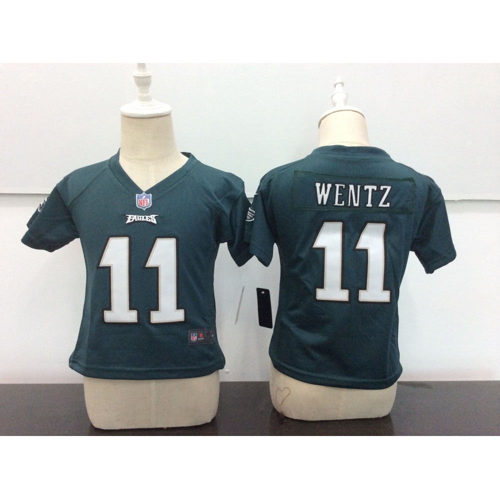 Toddler Philadelphia Eagles #11 Carson Wentz Green Team Color Stitched NFL Jersey