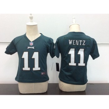Toddler Philadelphia Eagles #11 Carson Wentz Green Team Color Stitched NFL Jersey Toddler Philadelphia Eagles #11 Carson Wentz Green Team Color Stitched NFL Jersey