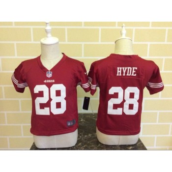 Toddler San Francisco 49ers #28 Carlos Hyde Red Stitched NFL Jersey Toddler San Francisco 49ers #28 Carlos Hyde Red Stitched NFL Jersey