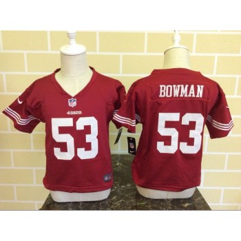 Toddler San Francisco 49ers #53 NaVorro Bowman Red Stitched NFL Jersey Toddler San Francisco 49ers #53 NaVorro Bowman Red Stitched NFL Jersey