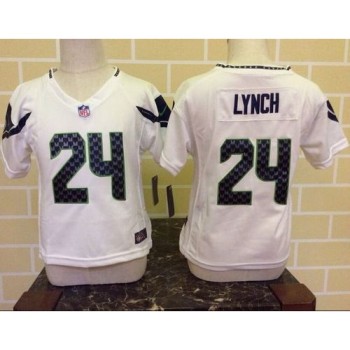 Toddler Seahawks #24 Marshawn Lynch White Stitched NFL Elite Jersey Toddler Seahawks #24 Marshawn Lynch White Stitched NFL Elite Jersey