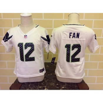 Toddler Seattle Seahawks #12 Fan White Stitched NFL Jersey Toddler Seattle Seahawks #12 Fan White Stitched NFL Jersey