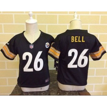 Toddler Steelers #26 Le'Veon Bell Black Team Color Stitched NFL Elite Jersey