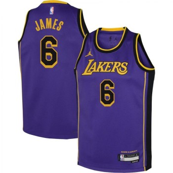 Toddlers Los Angeles Lakers #6 LeBron James 2022/23 Purple Swingman Statement Edition Stitched Basketball Jersey Toddlers Los Angeles Lakers #6 LeBron James 2022/23 Purple Swingman Statement Edition Stitched Basketball Jersey
