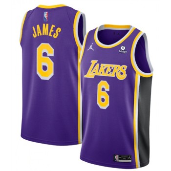 Toddlers Los Angeles Lakers #6 LeBron James Purple 75th Anniversary City Edition Stitched Basketball Jersey Toddlers Los Angeles Lakers #6 LeBron James Purple 75th Anniversary City Edition Stitched Basketball Jersey