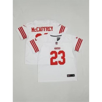 Toddlers San Francisco 49ers #23 Christian McCaffrey White Vapor Untouchable Stitched Football Jersey Toddlers San Francisco 49ers #23 Christian McCaffrey White Vapor Untouchable Stitched Football Jersey