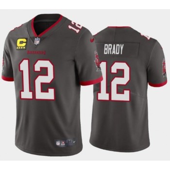 Toddlers Tampa Bay Buccaneers #12 Tom Brady Gray With C Patch Stitched Jersey Toddlers Tampa Bay Buccaneers #12 Tom Brady Gray With C Patch Stitched Jersey