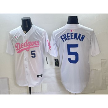 Youth Los Angeles Dodgers #5 Freddie Freeman White Cool Base Stitched Baseball Jersey