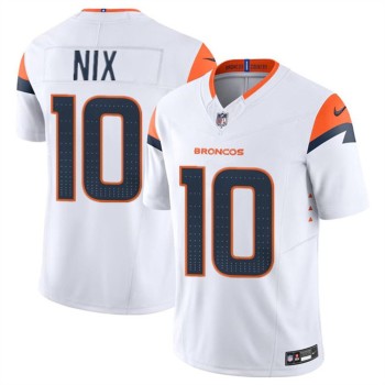 Men's Denver Broncos #10 Bo Nix White 2024 Draft F.U.S.E. Vapor Limited Stitched Football Jersey Men's Denver Broncos #10 Bo Nix White 2024 Draft F.U.S.E. Vapor Limited Stitched Football Jersey