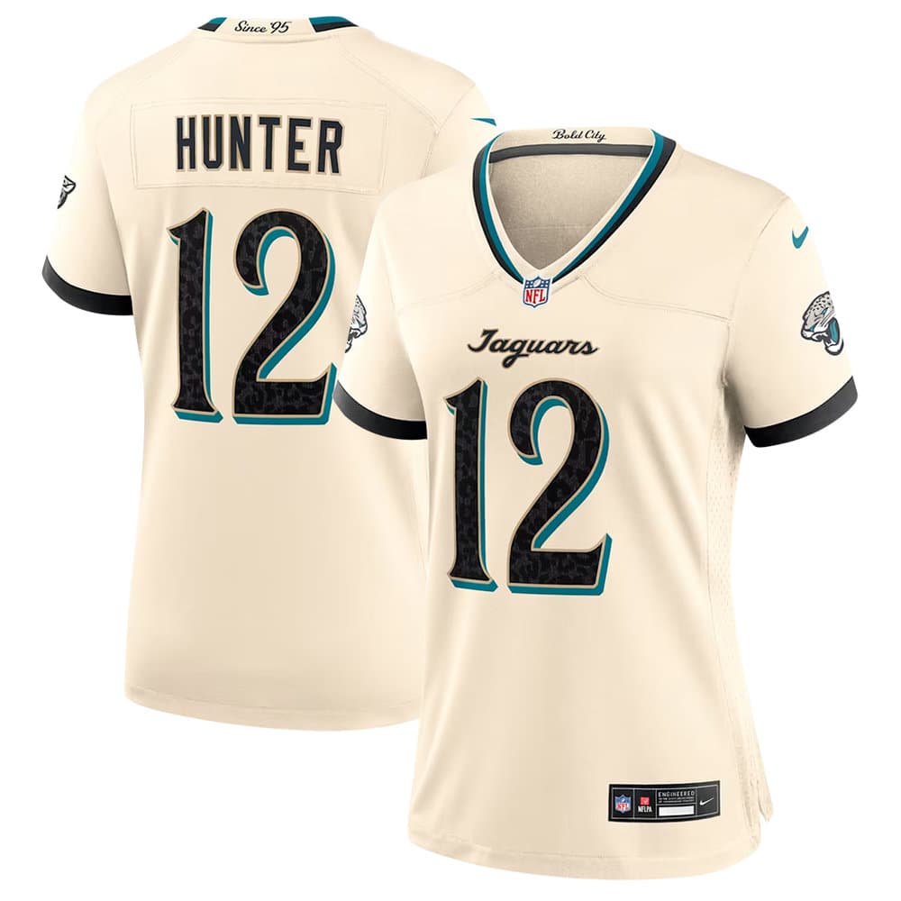 Women's Jacksonville Jaguars #12 Travis Hunter Cream 2026 Rivalries Collection Game Jersey