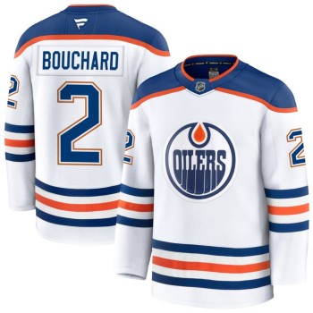 Youth Edmonton Oilers #2 Evan Bouchard White Away Jersey