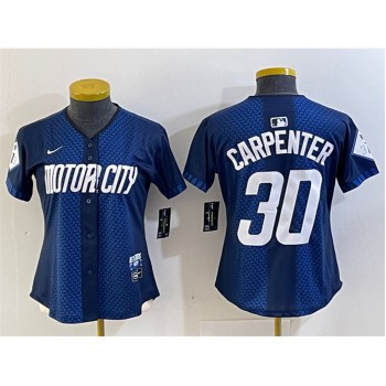Women's Detroit Tigers #30 Kerry Carpenter 2024 Navy City Connect Cool Base Limited Stitched Baseball Jersey(Run Small)