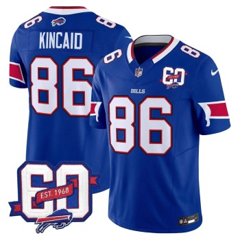 Youth Buffalo Bills #86 Dalton Kincaid Royal 60th Anniversary Patch Vapor F.U.S.E. Limited Jersey