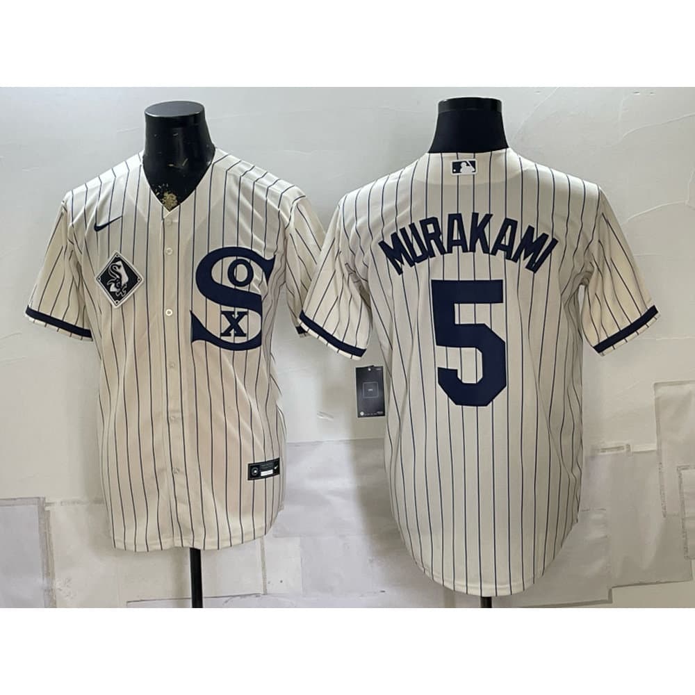Men's Chicago White Sox #5 Munetaka Murakami White Stitched Baseball Jersey