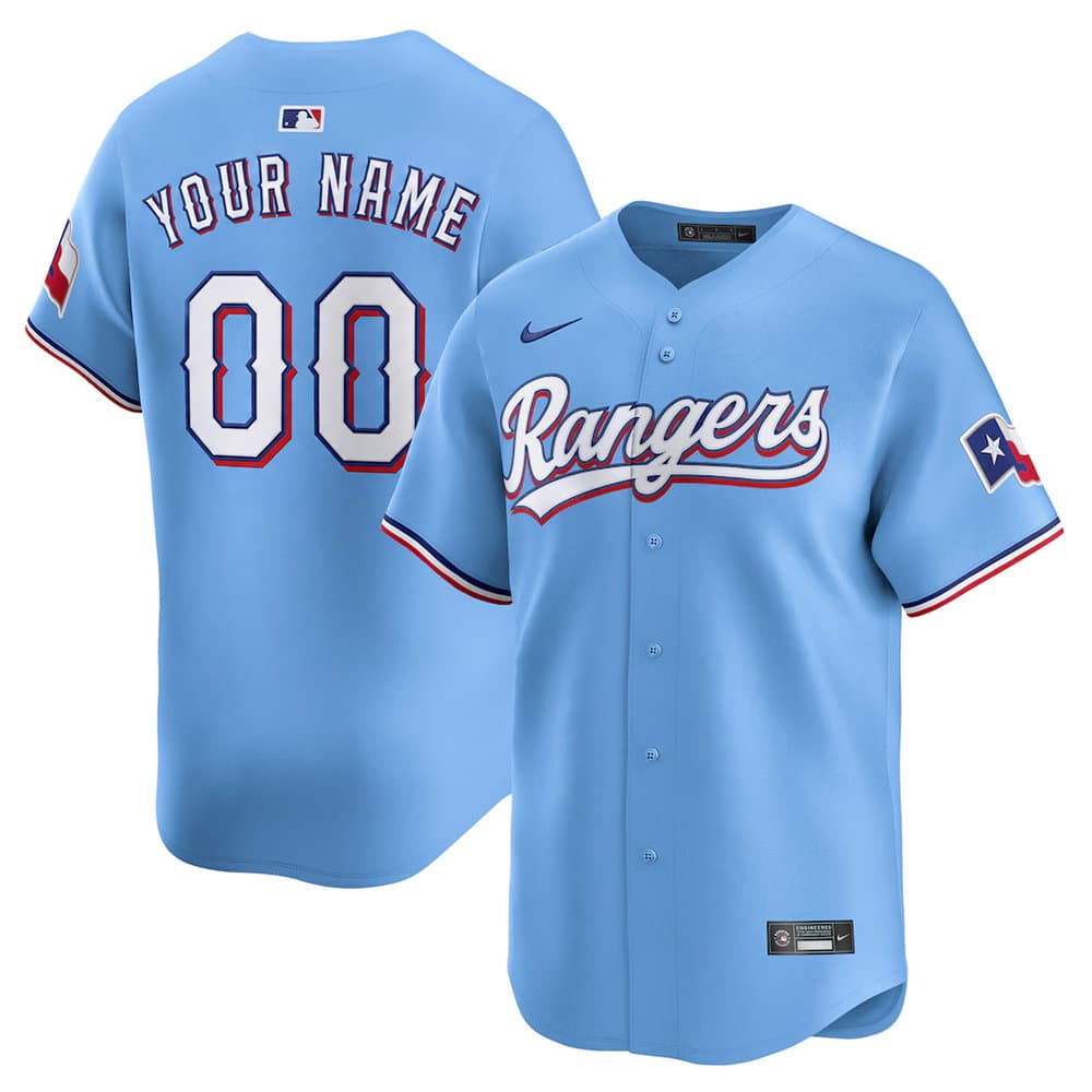 Men's Texas Rangers Blue Home Limited Custom Jersey
