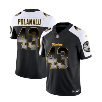 Men's Pittsburgh Steelers #43 Troy Polamalu Black 2023 Smoke Vapor F.U.S.E. Untouchable Limited Jersey