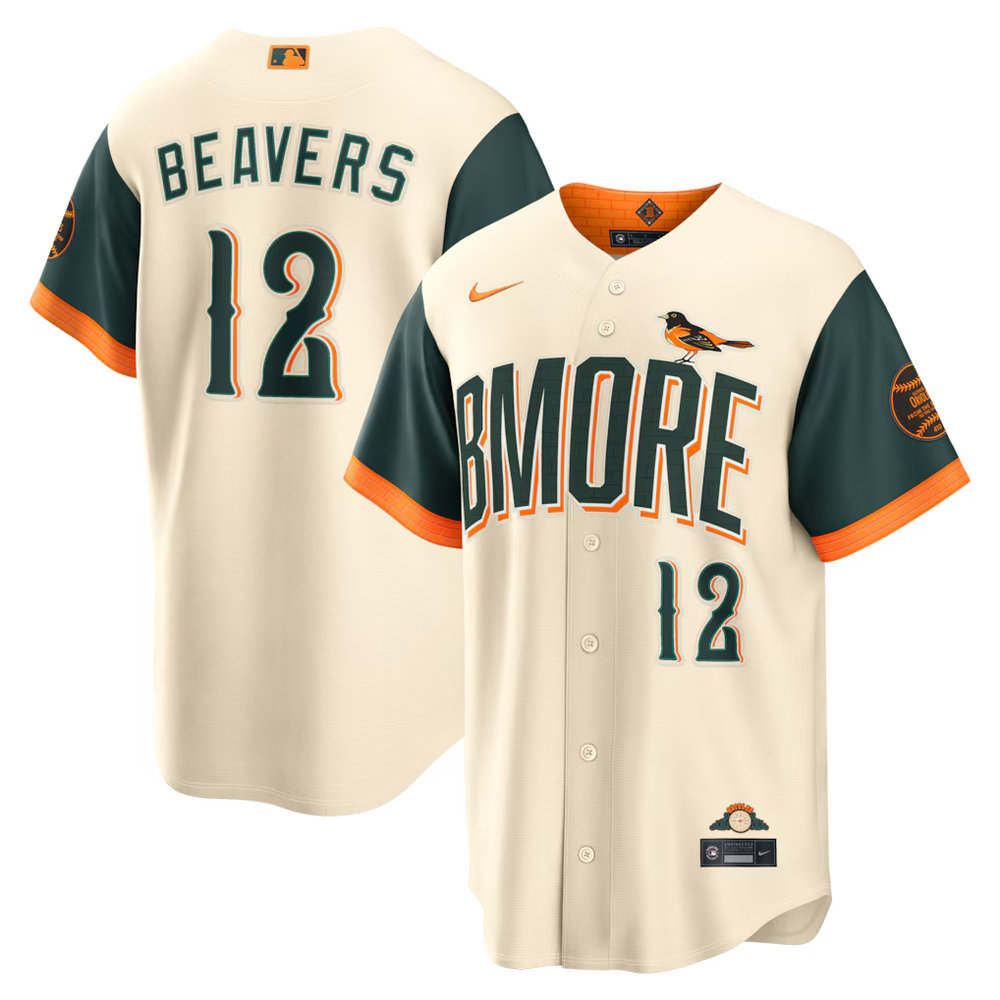 Men's Baltimore Orioles #12 Dylan Beavers Nike Natural 2026 City Connect Stadium Jersey