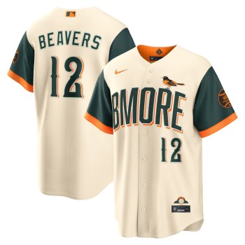 Youth Baltimore Orioles #12 Dylan Beavers Nike Natural 2026 City Connect Stadium Jersey