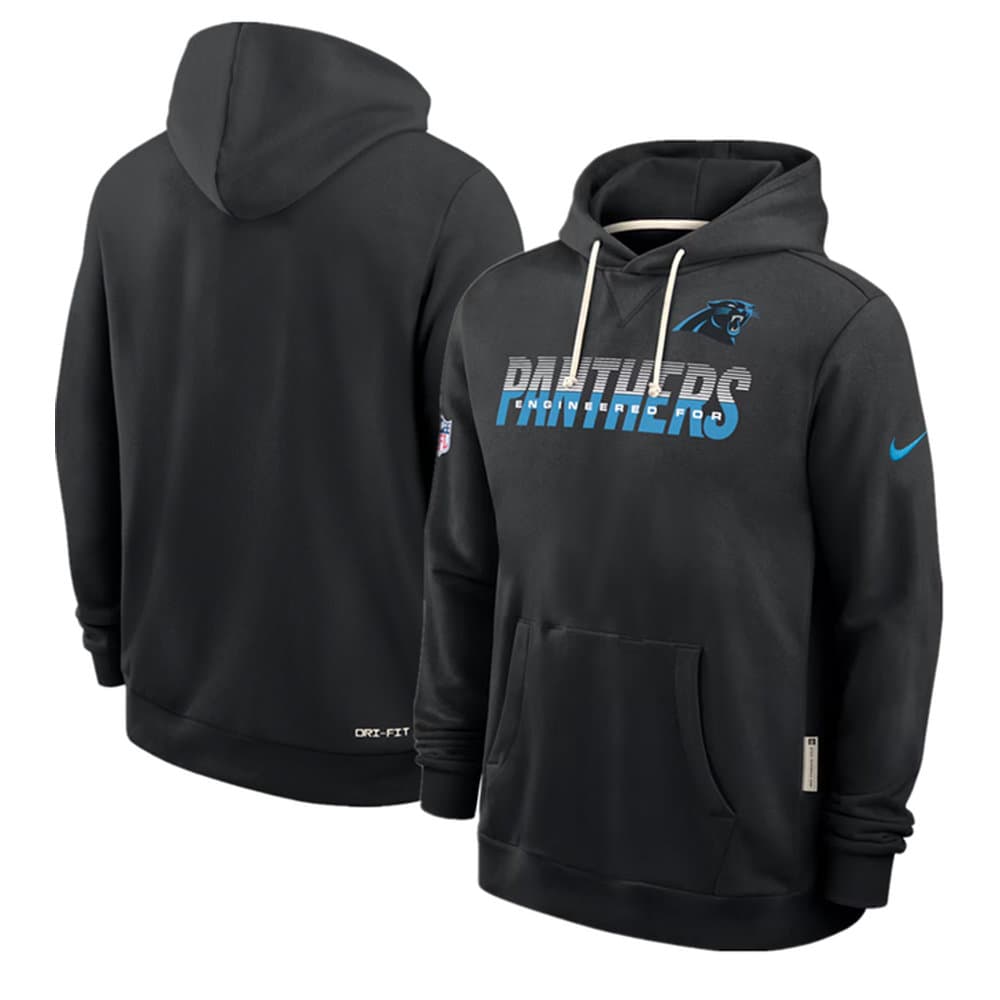 Men's Carolina Panthers Black Sideline Standard Issue Top Prospect Dri-FIT Hoodie
